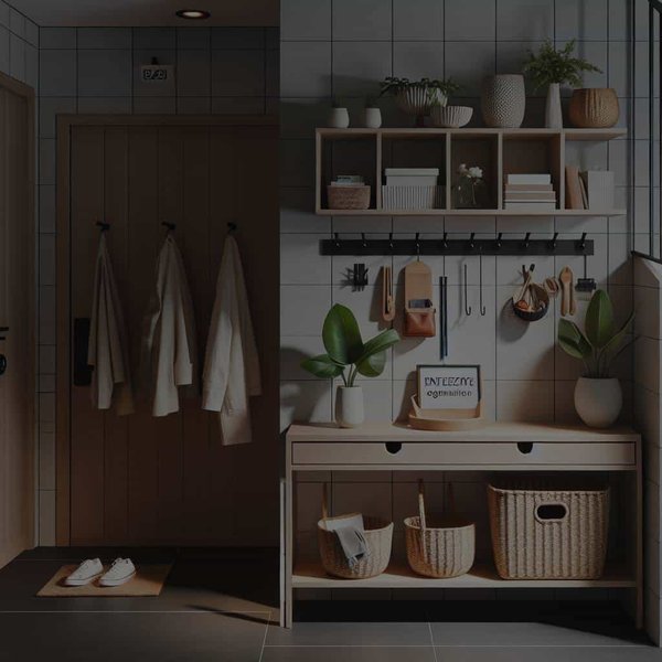 Comment optimiser l'espace de rangement dans une entrée pour un accès facile et une esthétique soignée ?
